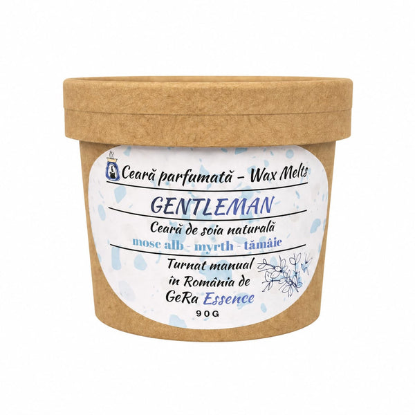 Ceara parfumata/ Wax melts din soia, GeRa Essence, Gentleman - mosc alb, myrrh, tamaie, sofisticat, seducator, handmade, ceara naturala, 90 g