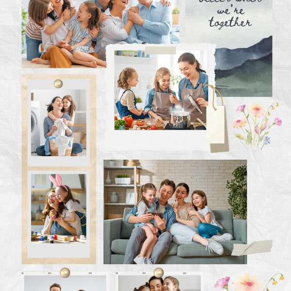 Tablou Canvas Personalizat cu 7 Poze Pentru Familie " One Family, one Love, one Life", PS109