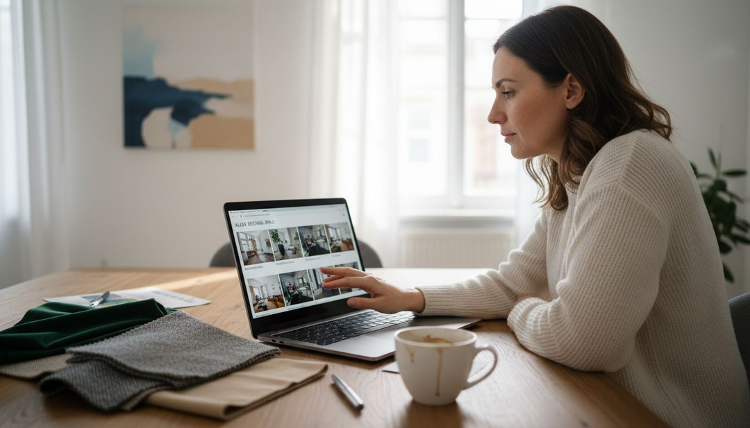 O persoană alege fotografia potrivită pentru a realiza un tablou personalizat