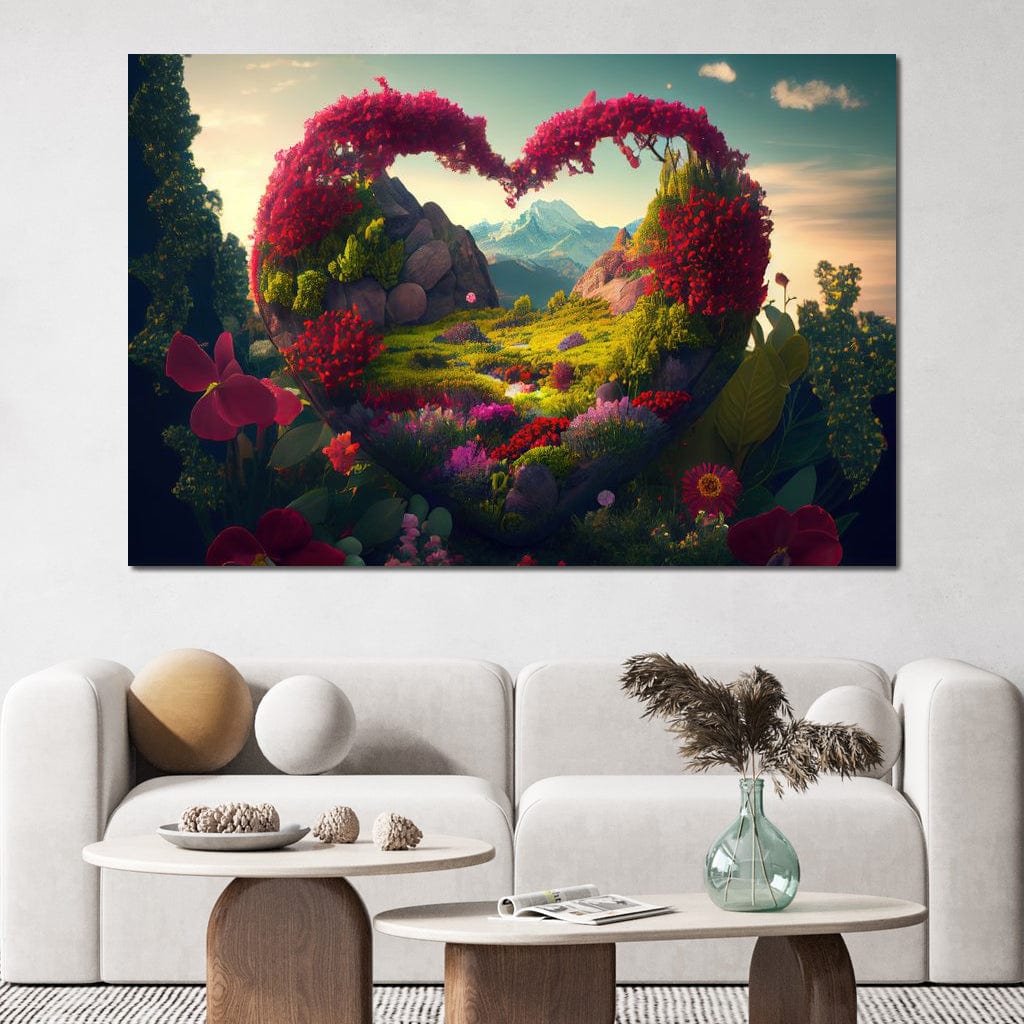 Tablou Canvas Premium LuxCanva® E1041, Colt de Rai, Gradina, Refugiu, Paradis, Rai, Floral, Living Room, Culori vibrante