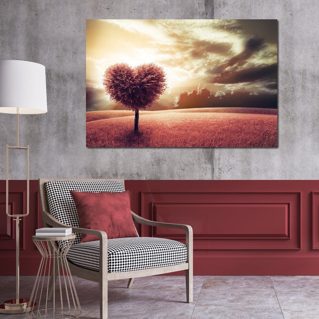 Tablou Canvas Premium LuxCanva® E1036, Bataile Inimii Pamantului, Copac, Radacini, Peisaj, Freamat, Inima, Living Room, Culori vibrante