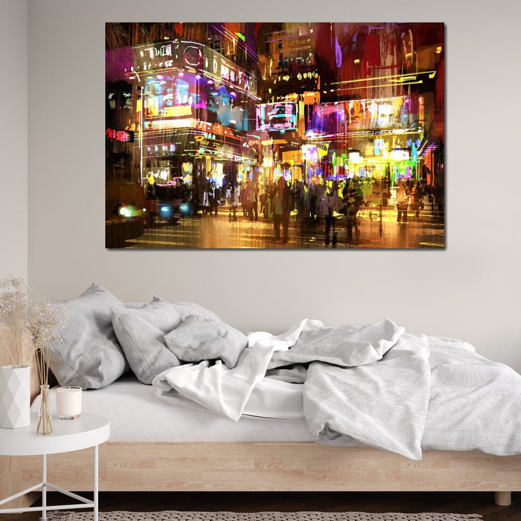 Tablou Canvas Premium, LuxCanva® O1023, Nopti Electrice, Exploziv, Stralucire, Oras, Strada, Univers, Colorit, Palpitant, Viteza, Reclame, Oameni, Plimbare, Carnaval, Neon, Birou, Living, Dormitor