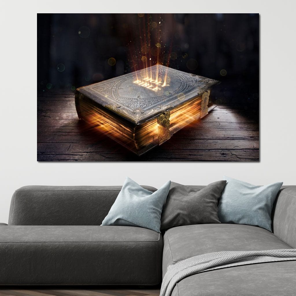 Tablou Canvas Premium LuxCanva® H1018 Cartea Sacra a Vietii , Cuvant, Sacru, Credinta, Intelepciune, Adevar, Comoara, Revelatie, Lumina, Living