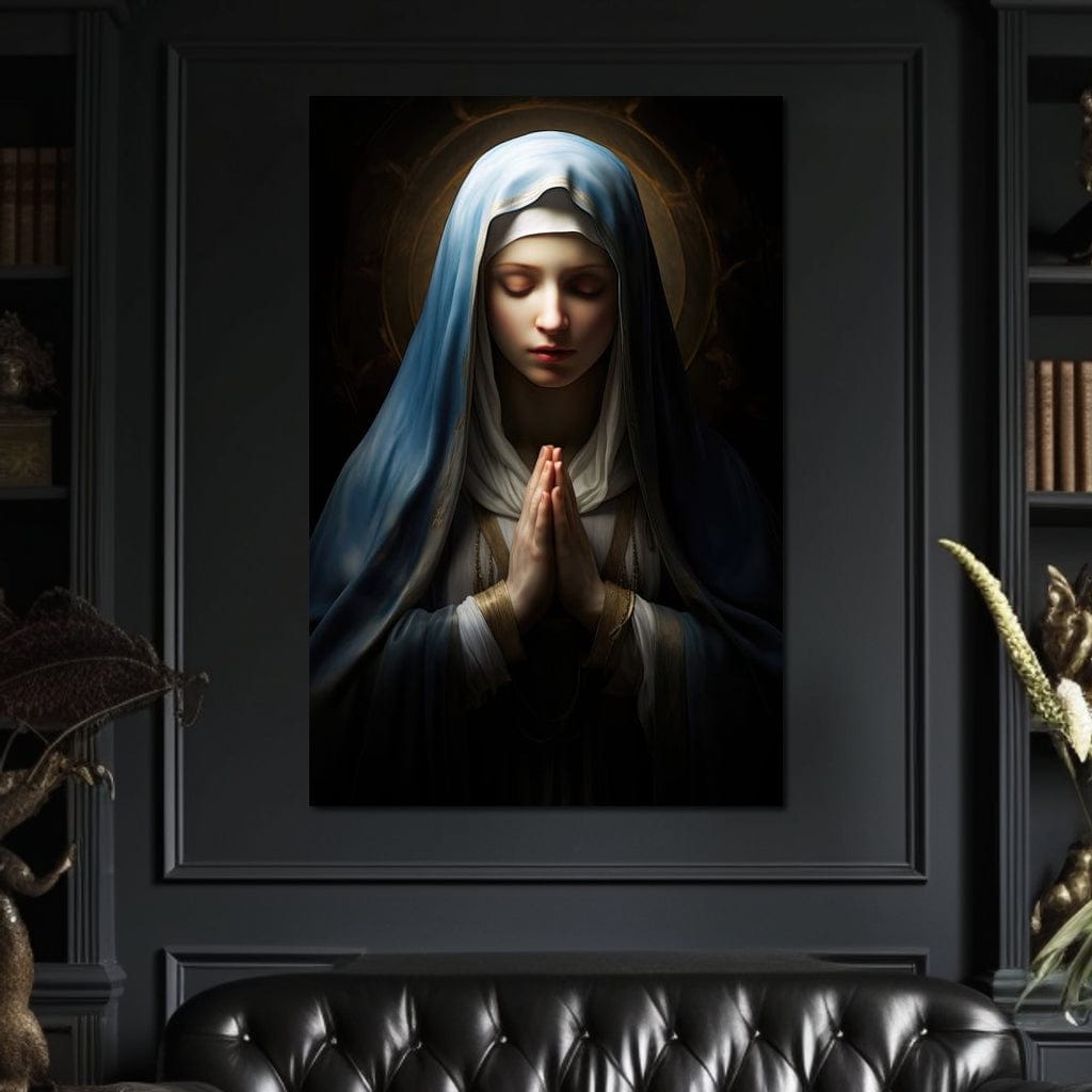 Tablou Canvas Premium LuxCanva® H1036, Pacea Rugaciunii, Fecioara Maria, Rugaciune, Pace, Credinta, Har, Binecuvantare, Blandete, Arta Religioasa, Living, Dormitor