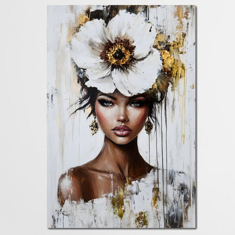 Tablou Canvas Premium, LuxCanva® G1144, Frumusetea Magnoliei, Queen, Regalitate, Puritate, Gratie, Feminitate, Arta, Portret, Lux, Fashion, Creatie, Frumusete, Birou, Living