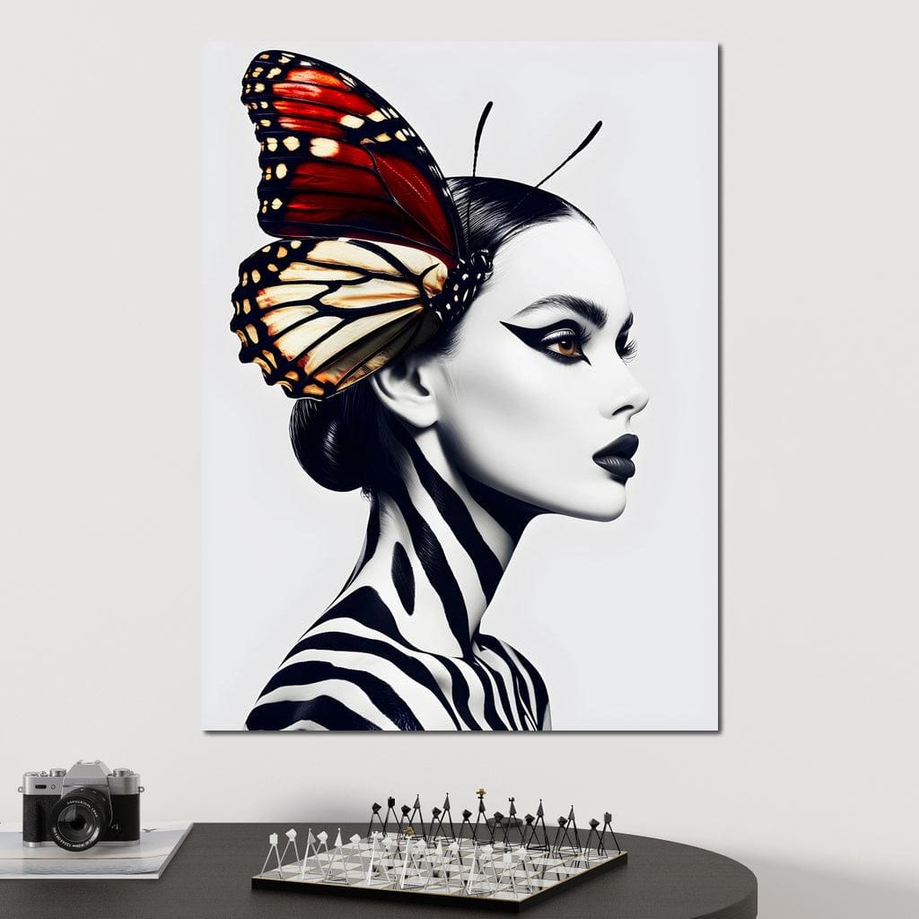 Tablou Canvas Premium LuxCanva® G1057, Fluturele Noptii , Transformare, Fluture, Omida, Simbioza, Metamorfoza, Living, Dormitor, Culori vibrante