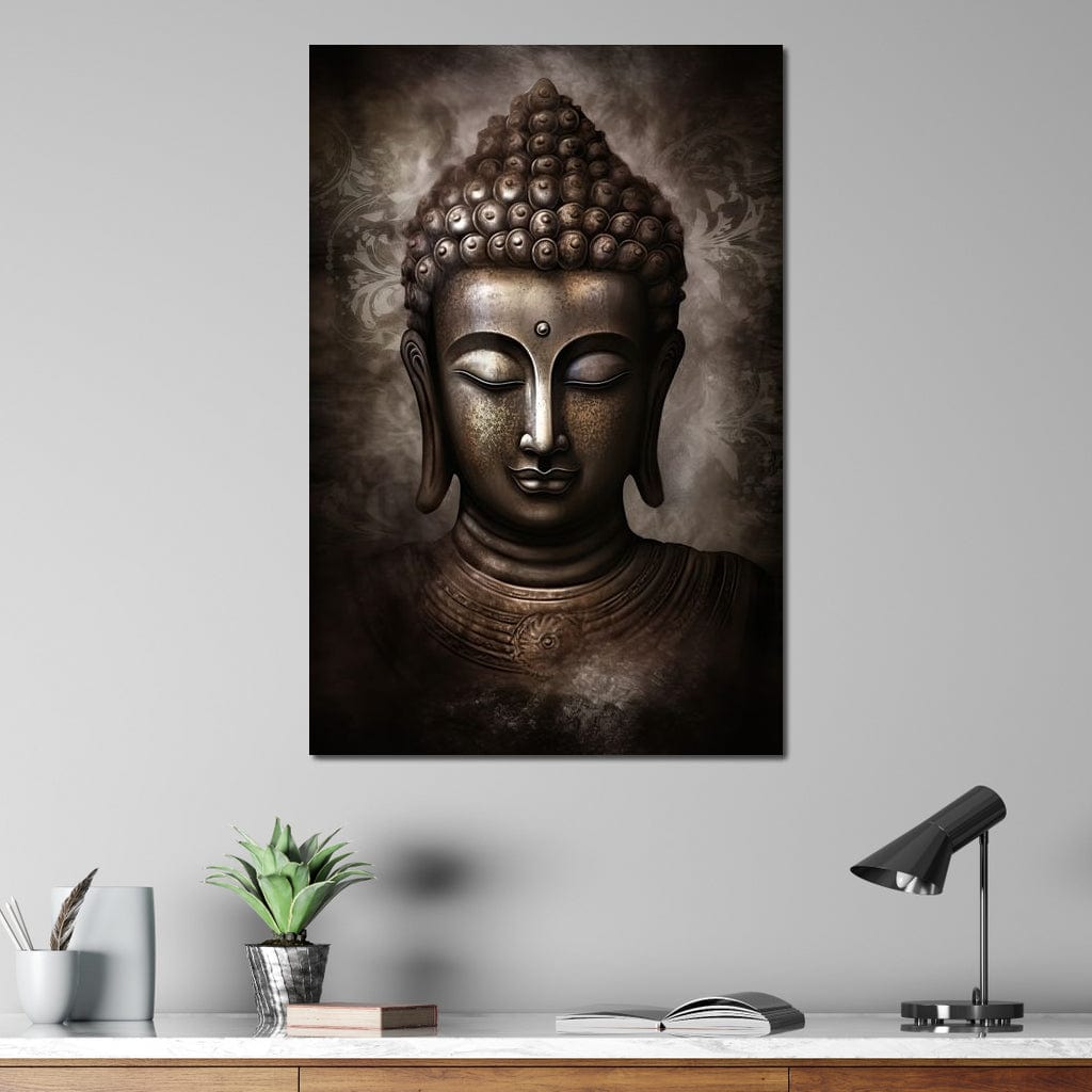 Tablou Canvas Premium LuxCanva® I129, Esenta Pacii, Buddha, Zen, Meditatie, Spiritualitate, Armonie, Pace Interioara, Echilibru, Ritual, Iluminare, Urna, Living, Dormitor