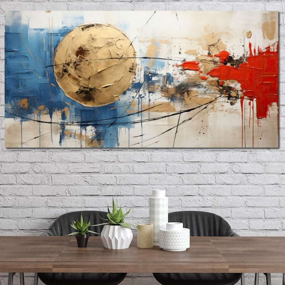 Tablou Canvas Premium, LuxCanva® J1023, Coliziune Cosmica, Univers, Energie, Stele, Nastere, Foc, Lumina, Aura, Orbita, Pasiune, Cer, Scanteie, Living, Dormitor