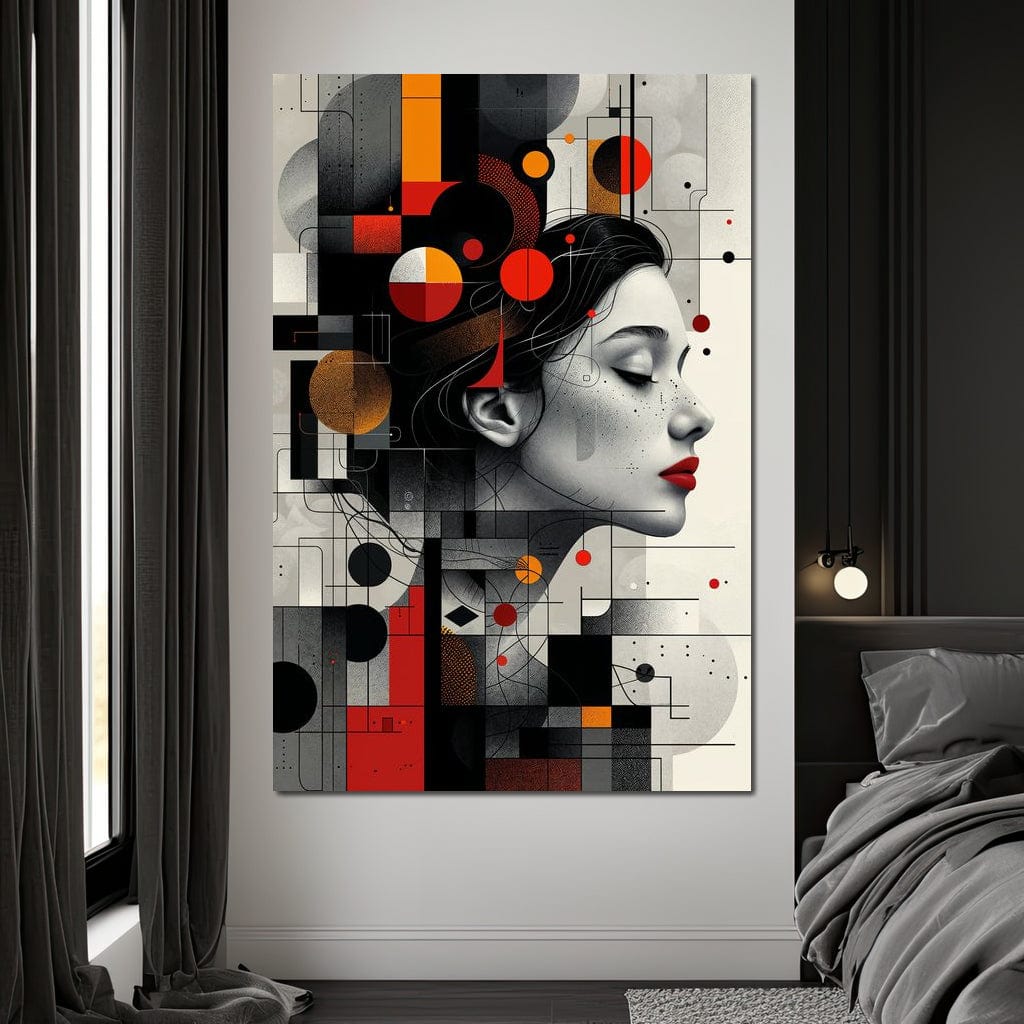 Tablou Canvas Premium, LuxCanva® G1125, Arhitectura Gandului, Abstract, Geometric, Digital, Tehnologie, Suflet, Visare, Neuronal, Conexiune, Living, Dormitor