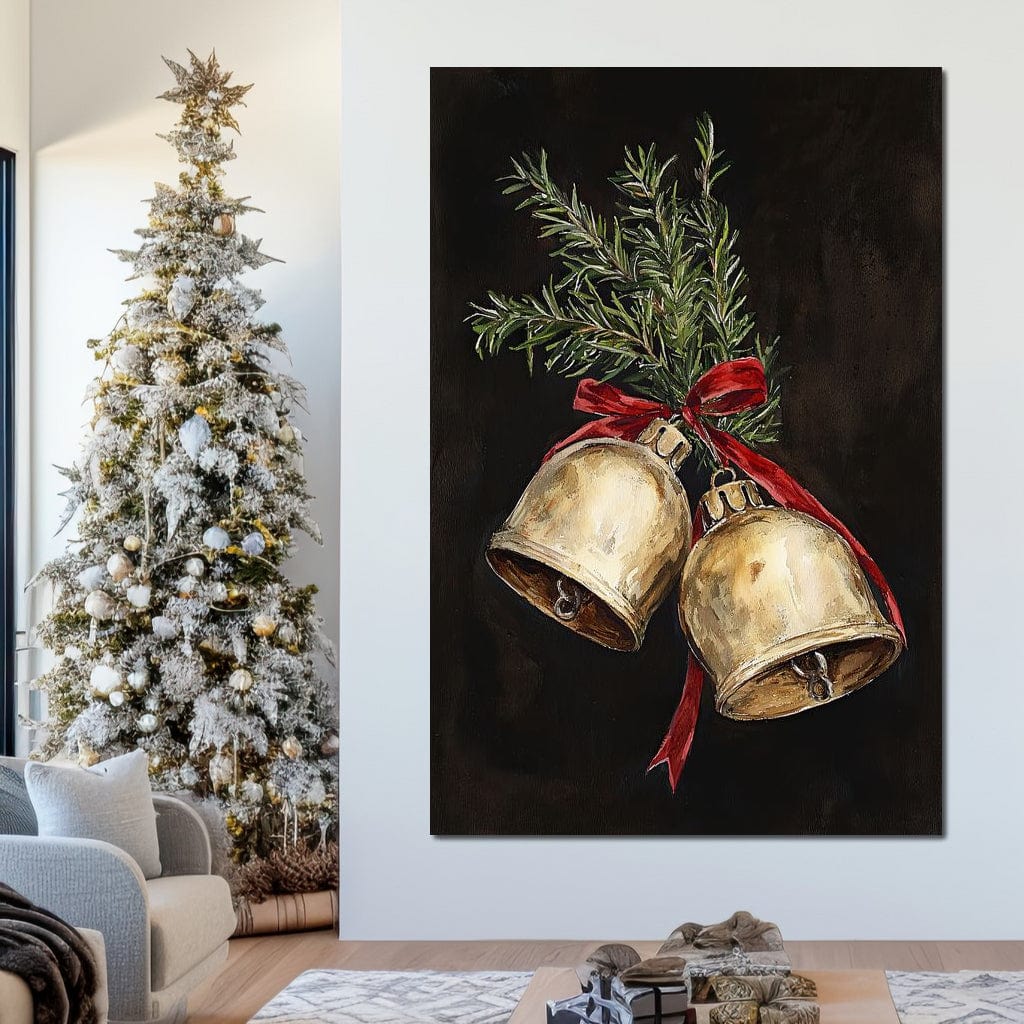 Tablou Canvas Premium LuxCanva® D1057, Vestitorii Clopotei , Clopotei, Brad, Craciun, Decoratiune, Sunet, Clinchet, Living Room, Culori vibrante