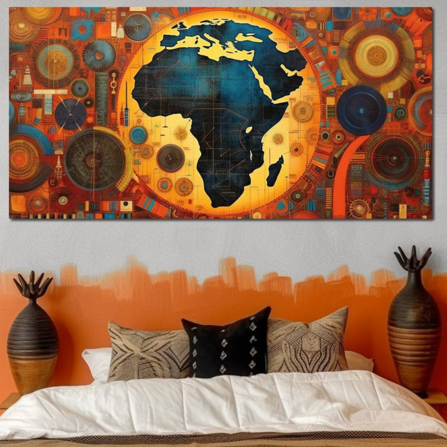 tablou canvas cu Africa pe globul pamantesc