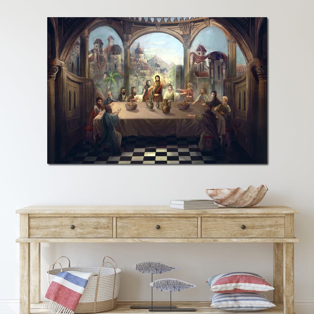 Tablou Canvas Premium LuxCanva® H1023 Cina lui Hristos , Legamant, Iisus, Taina, Iubire, Apostoli, Armonie, Har, Divin, Mantuitor, Living, Dormitor