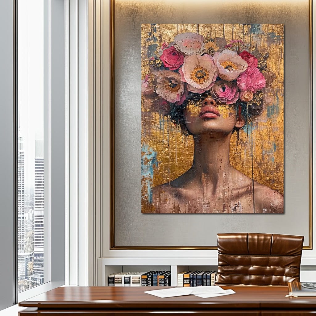 Tablou Canvas Premium LuxCanva® G1032, Poezie in Petale Pastel , Coroana, Natura, Simbioza, Romantism, Artistic, Armonie, Living, Dormitor