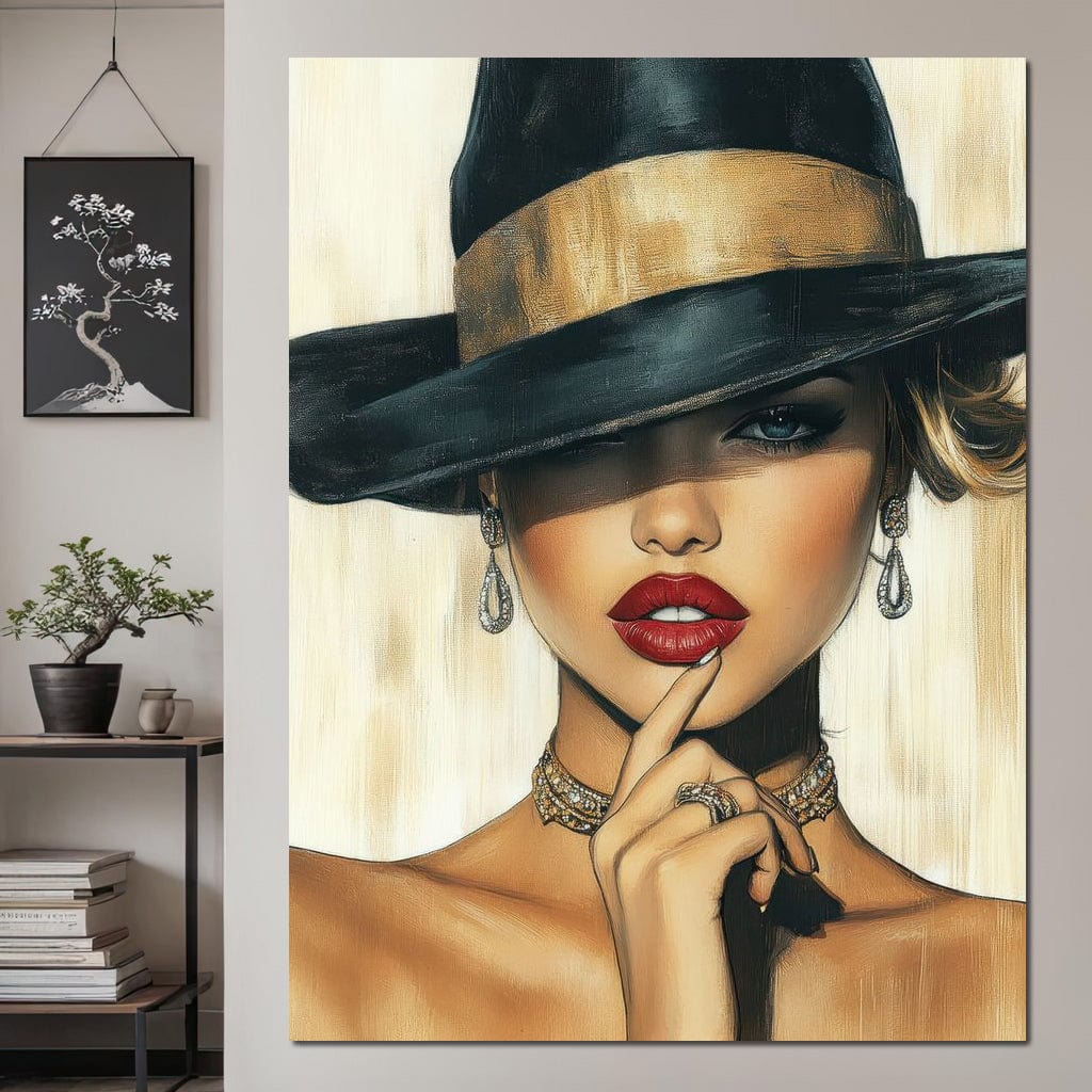 Tablou Canvas Premium, LuxCanva® G1051, Frumusete Rupta, Contrast, Aur, Textura, Abstract, Privire, Stralucire, Chip, Emotie, Living, Dormitor