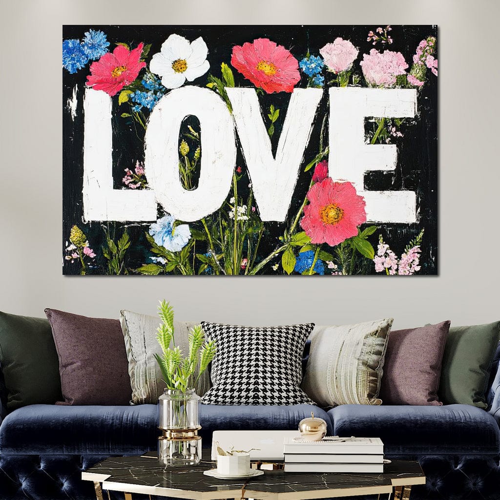 Tablou Canvas Premium LuxCanva® E1012, Florile Iubirii, Flori, Arta, Modern, Artistic, Dragoste, Living Room, Culori vibrante