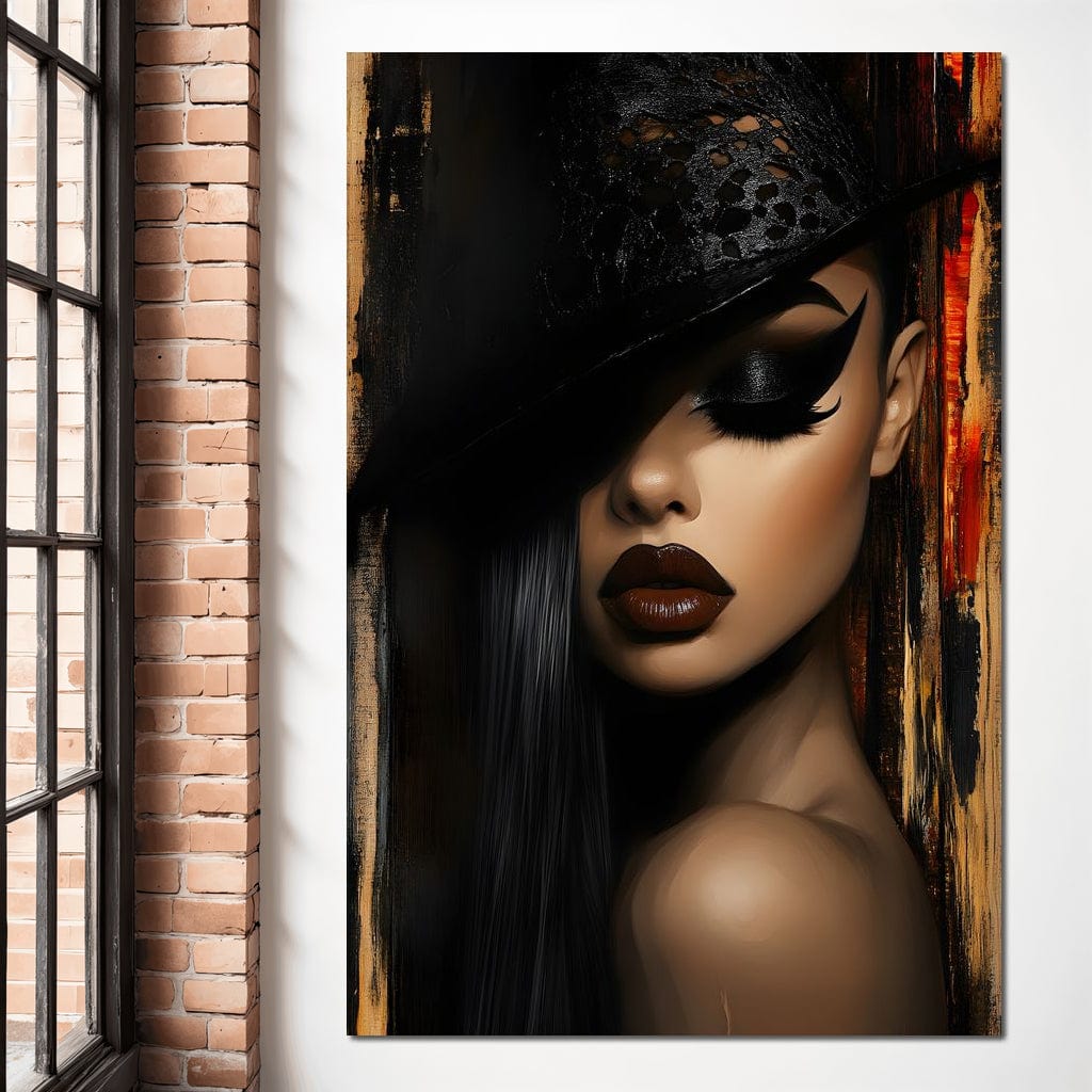 Tablou Canvas Premium, LuxCanva® G1197, Femeia Fatala, Glamour, Intunecat, Mister, Vizual, Seductie, Feminitate, Umbre, Teatral, Forta, Rafinament, Film, Aura, Birou, Living, Dormitor