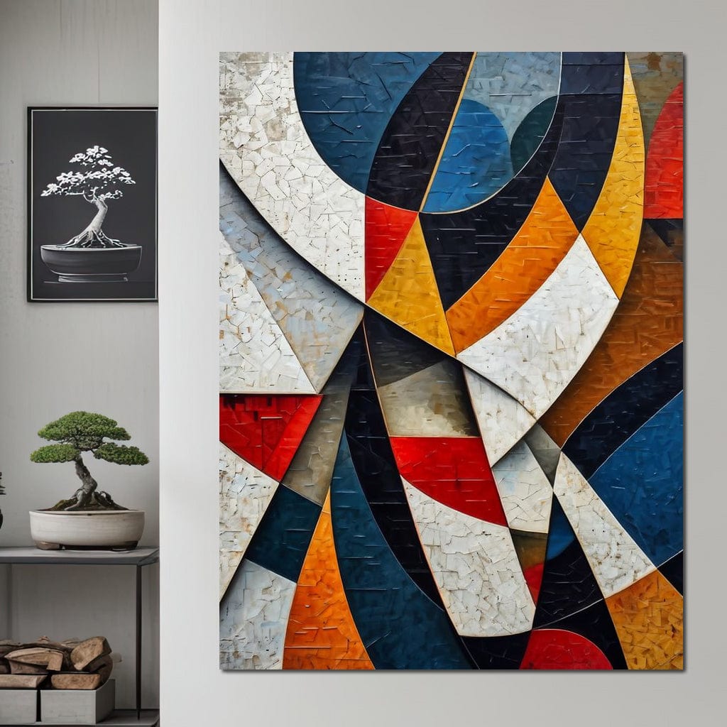 Tablou Canvas Premium, LuxCanva® J1015, Falii de Lumina, Coregrafie, Cromatica, Geometrie, Miscare, Dinamism, Arta, Moderna, Sofisticat, Compozitie, Living, Dormitor