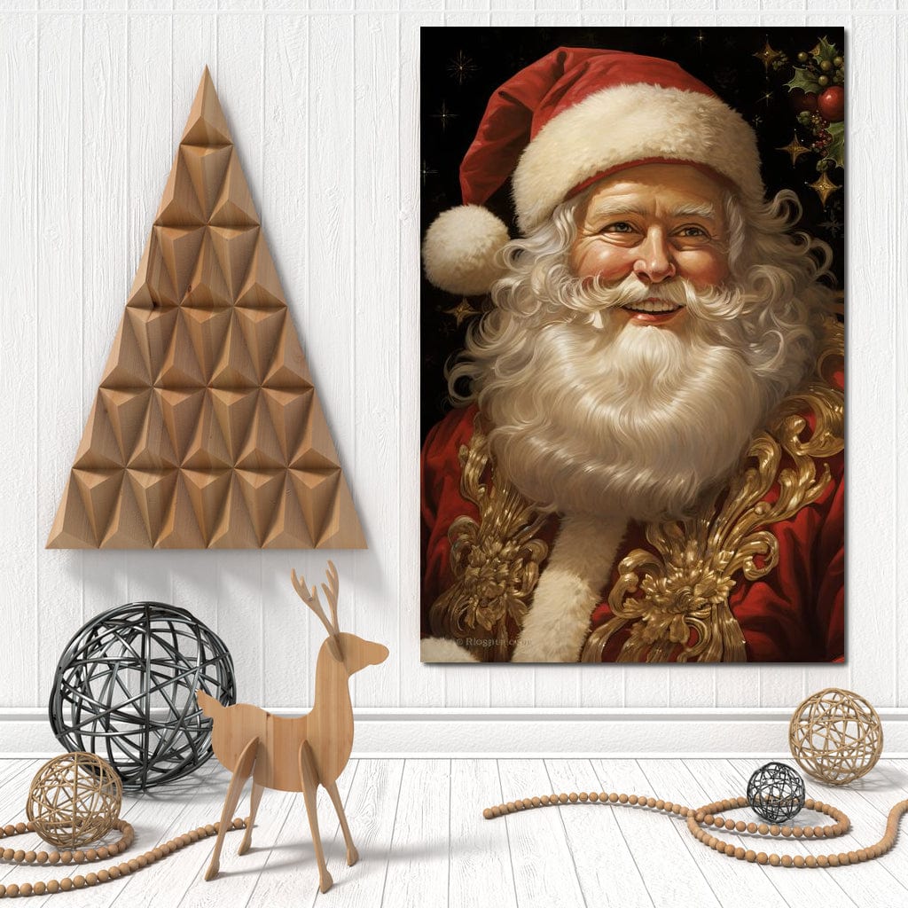 Tablou Canvas Premium LuxCanva® D1035, Zambetul lui Mos Craciun , Barba, Alba, Santa Claus, Bucurie, Zambet, Living Room, Culori vibrante