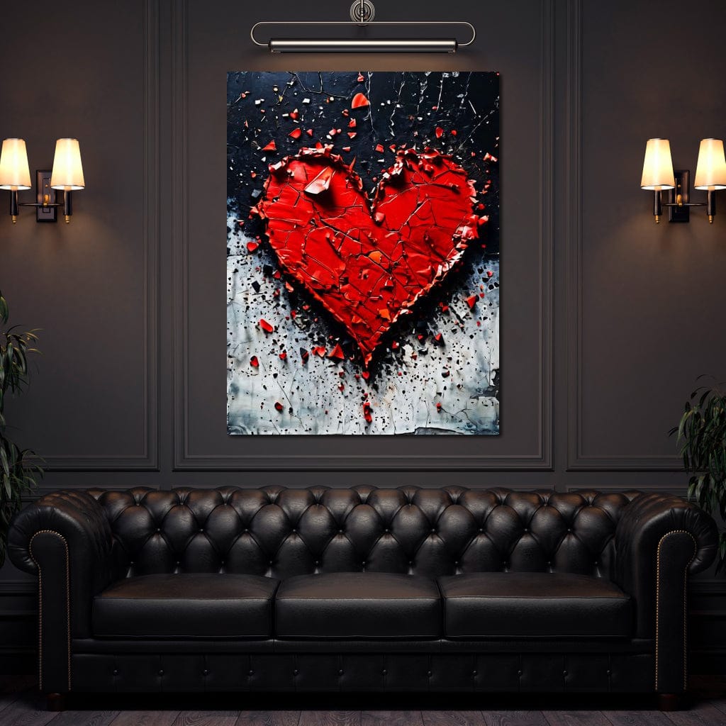 Tablou Canvas Premium LuxCanva® E1007, Dragoste in Ruine, Iubire, Fragilitate, Pasiune, Ruptura, Emotie, Living Room, Culori vibrante
