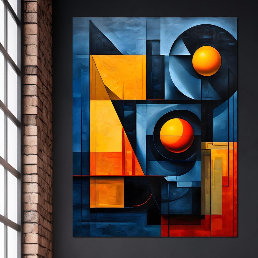 Tablou Canvas Premium, LuxCanva® J1013, Fragmente Din Soare, Arhitectura, Forme, Geometrie, Lumini, Umbre, Solar, Sistem, Flux, Fragmemnte, Cubism, Living, Dormitor