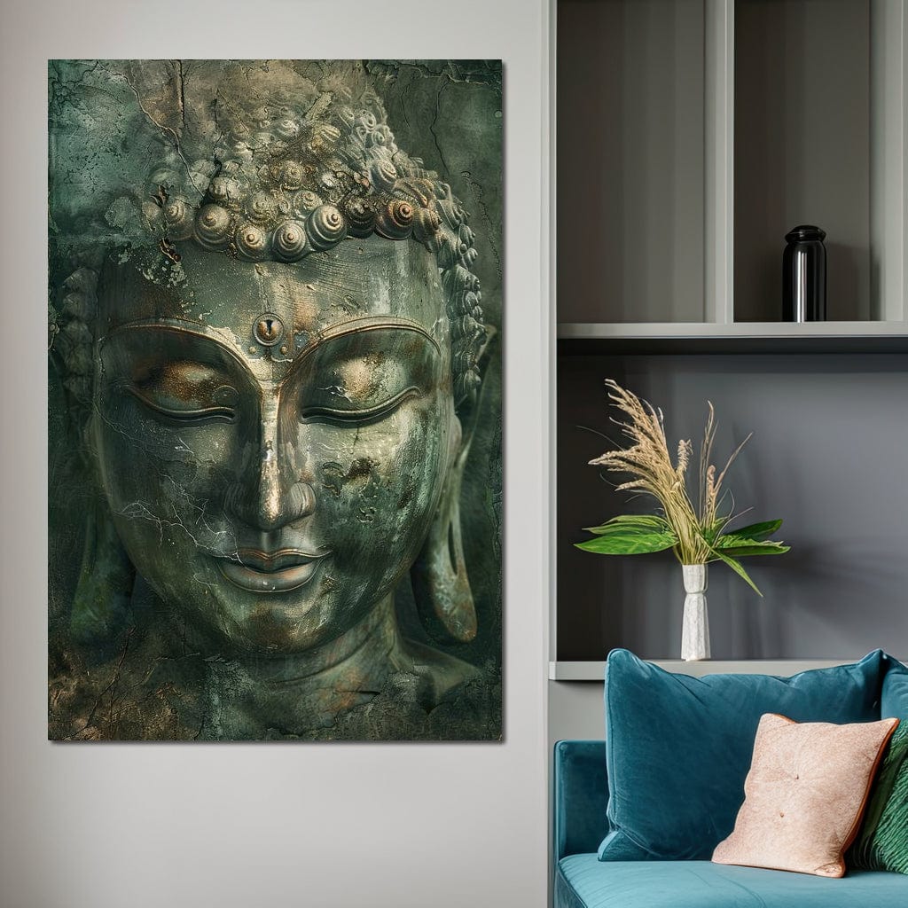 Tablou Canvas Premium LuxCanva® I138, Linistea Intunecata, Buddha, Zen, Meditatie, Liniste, Spiritualitate, Emotie, Natura, Armonie, Urna, Arta, Umbre, Living, Dormitor