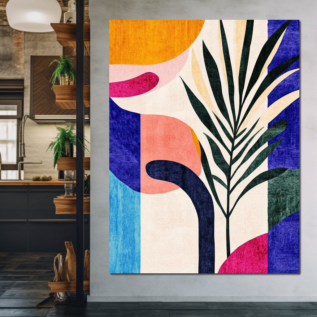 Tablou Canvas Premium, LuxCanva® J1008, Tropice Abstracte, Frunze, Culori, Caldura, Exotic, Palmier, Decorativ, Vesela, Plante, Atmosfera, Living, Dormitor