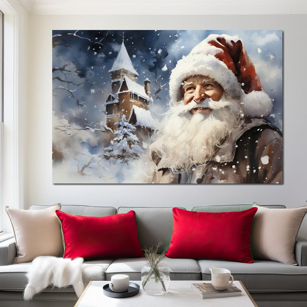 Tablou Canvas Premium LuxCanva® D1014, Lumea Magica a lui Mos Craciun ,  Cabana, Caciula, Mos, Magie, Living Room, Culori vibrante