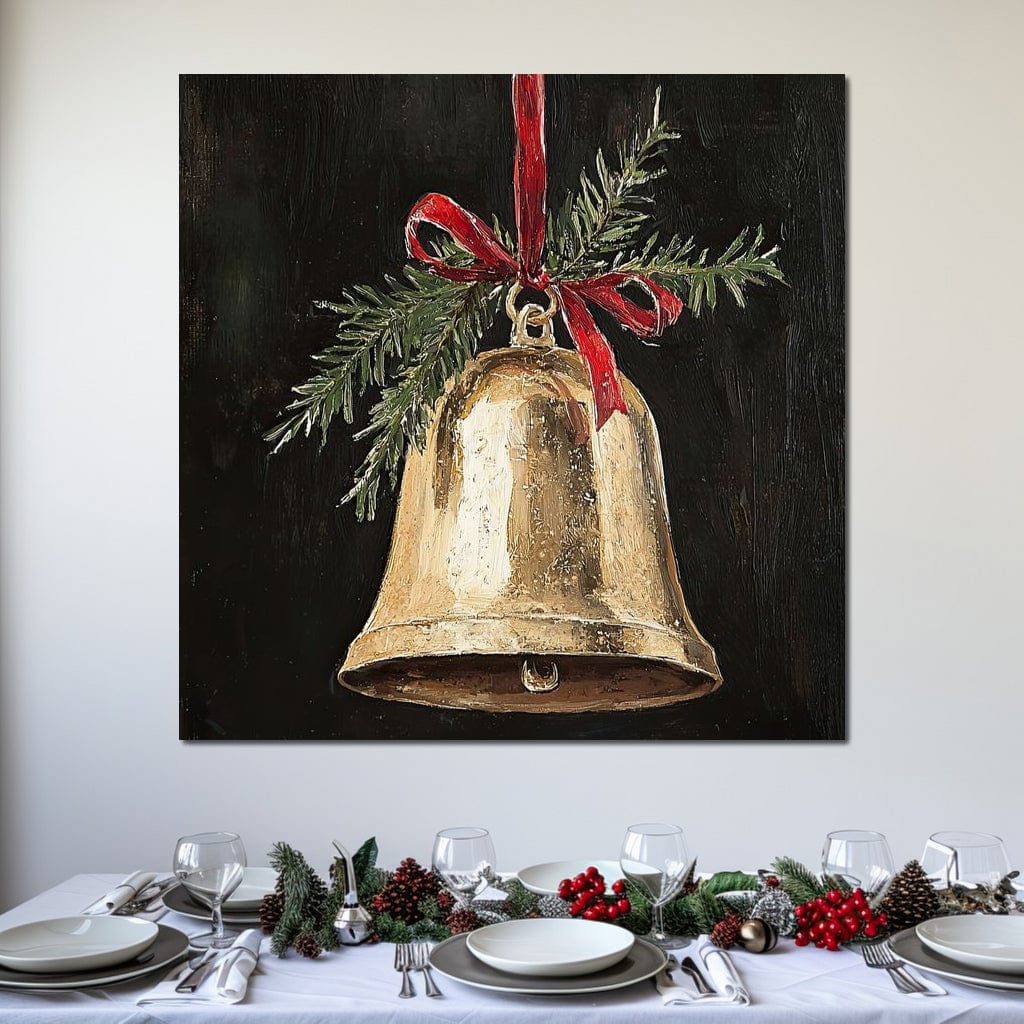 Tablou Canvas Premium LuxCanva® D1009, Clopotelul Auriu , Decoratiune, Glob, Auriu, Clopotel, Living Room, Culori vibrante
