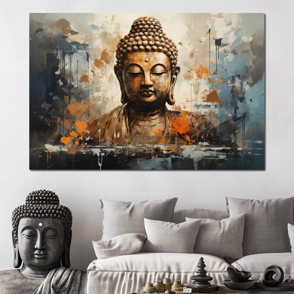 Tablou Canvas Premium LuxCanva® I140, Serenitate Abstracta. Buddha, Zen, Echilibru, Meditatie, Spiritualitate, Contemplare, Armonie, Traditie, Reflexie, Living, Dormitor