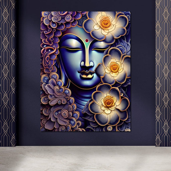 Tablou Canvas Premium LuxCanva® I121, Armonie si Culoare, Buddha, Zen, Iluminare, Pace Interioara, Spiritualitate, Armonie, Meditatie, Flori, Lotus, Urna, Living, Dormitor