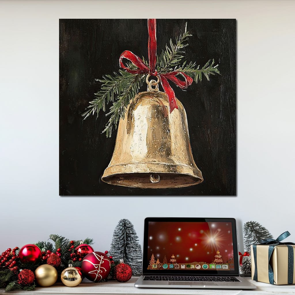 Tablou Canvas Premium LuxCanva® D1009, Clopotelul Auriu , Decoratiune, Glob, Auriu, Clopotel, Living Room, Culori vibrante