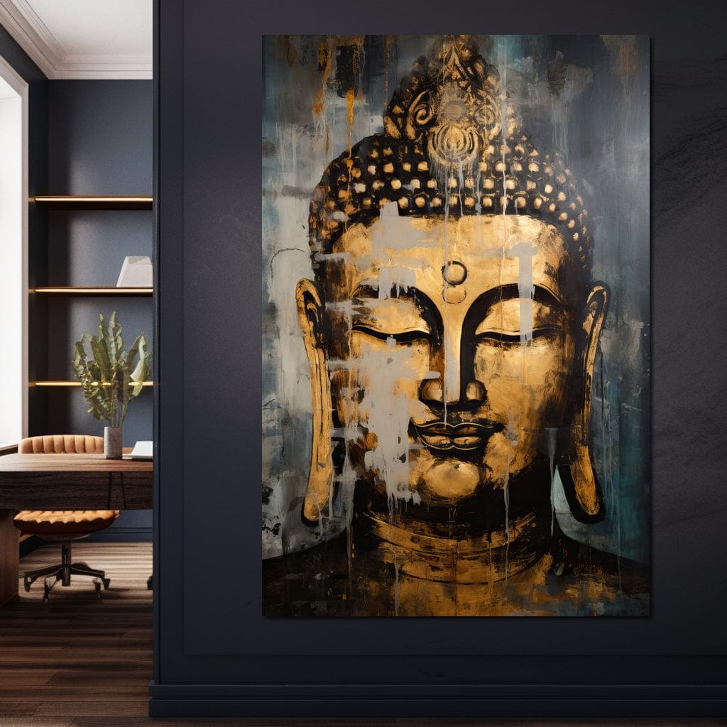 Tablou Canvas Premium LuxCanva® I126, Spirit Etern, Buddha, Zen, Meditatie, Spiritualitate, Armonie, Pace Interioara, Echilibru, Ritual, Urna, Gold, Living, Dormitor