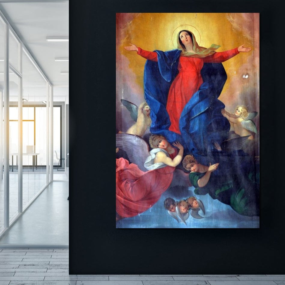 Tablou Canvas Premium LuxCanva® H1021 Armonie Celesta , Ingeri, Fecioara, Inaltare, Divina, Frumusete, Protectie, Speranta, Dans, Living, Dormitor