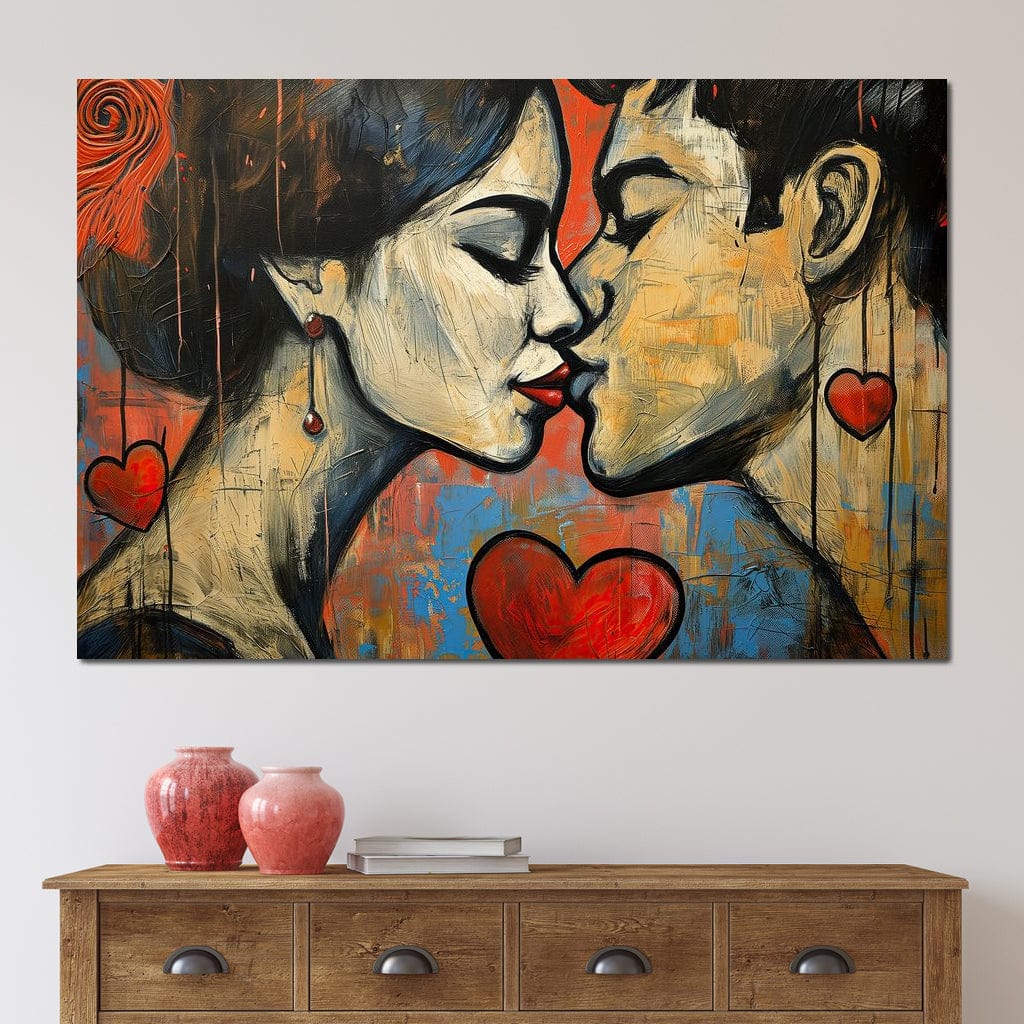 Tablou Canvas Premium LuxCanva® E1039, Iubire Nemuritoare, Romantism, Atractie, Apropiere, Iubire, Pasiune, Living Room, Culori vibrante