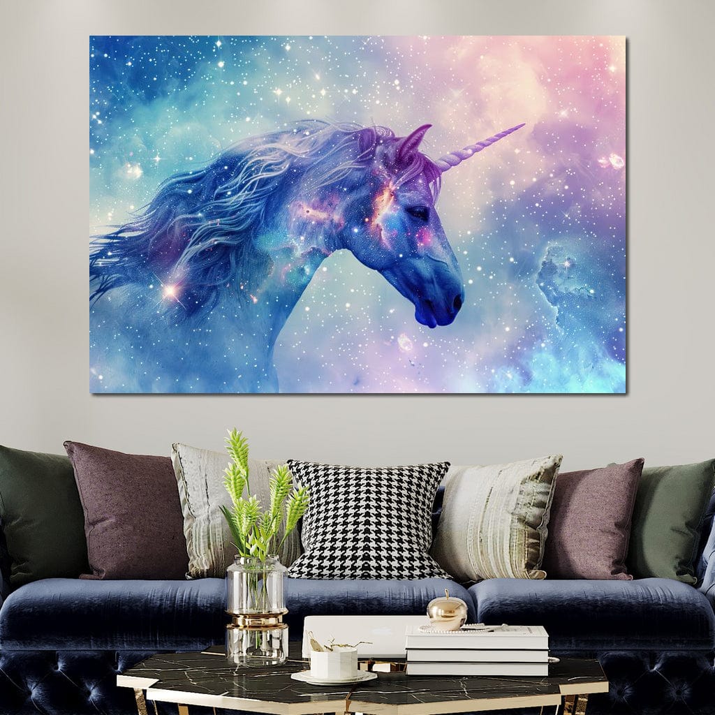 Tablou Canvas Premium, LuxCanva® K1003, Unicornul din Galaxie, Cer, Stele, Cosmic, Vise, Univers, Constelatii, Fantezie, Feeric, Creatura, Fantastica, Mitic, Camera Copii