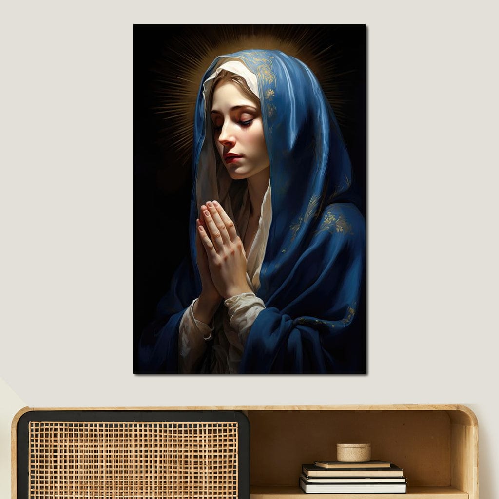 Tablou Canvas Premium LuxCanva® H1035, Rugaciunea Fecioarei, Fecioara Maria, Divinitate, Lumina, Credinta, Har, Rugaciune, Pace, Binecuvantare, Living, Dormitor