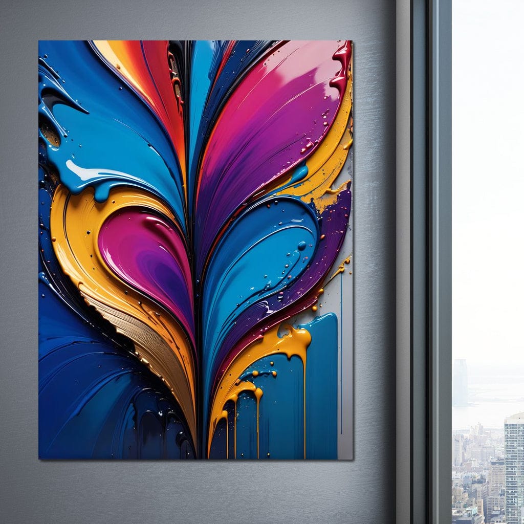 Tablou Canvas Premium LuxCanva® E1040, Aripile Vietii, Abstract, Fluid, Texturat, Aripi, Calm, Living Room, Culori vibrante