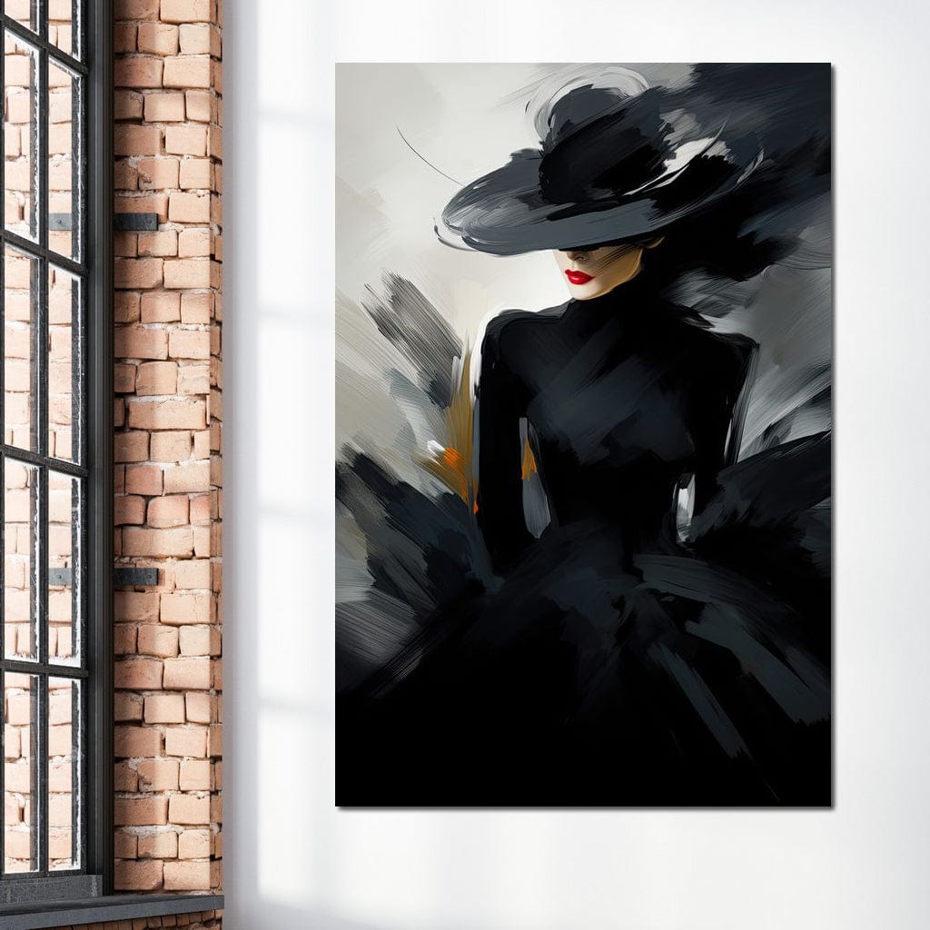 Tablou Canvas Premium LuxCanva® GV1052, Fascinatia Necunoscutului, Negru, Putere, Mister, Enigma, Moda, Seductie, Glamour, Living, Dormitor