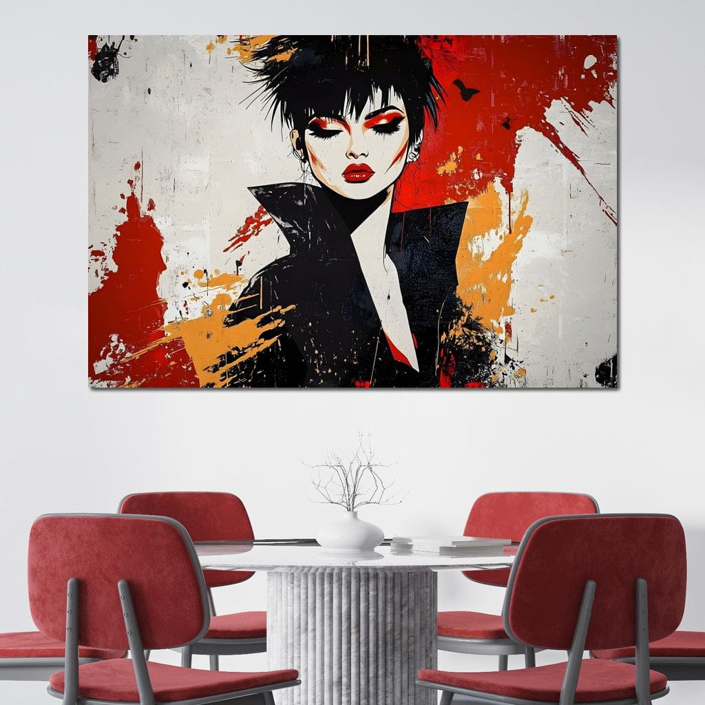 Tablou Canvas Premium, LuxCanva® G1179, Razboinica Glam,  Queen, Punk, Eleganta, Stil, Vestimentatie, Cartier, Club, Show, Muzica, Adrenalina, Umbre, Buze, Birou, Living, Dormitor