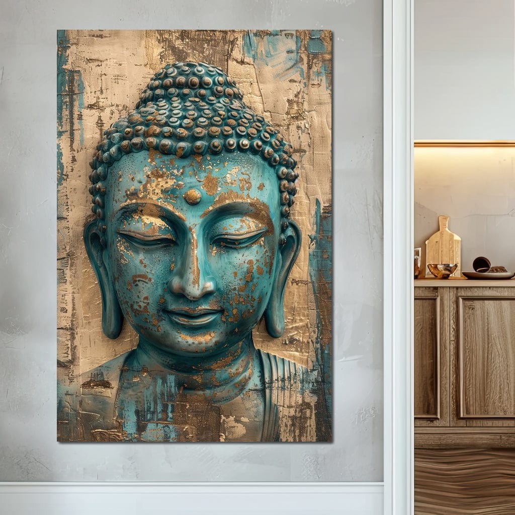 Tablou Canvas Premium LuxCanva® I137, Aur Interior, Buddha, Zen, Spiritualitate, Meditatie, Contemplare, Transformare, Liniste, Armonie, Arta, Stropi, Living, Dormitor