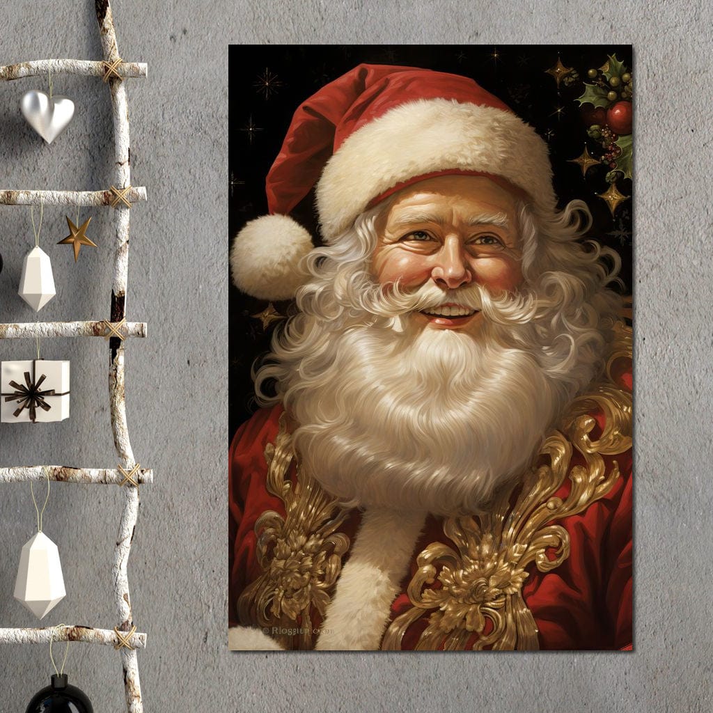 Tablou Canvas Premium LuxCanva® D1035, Zambetul lui Mos Craciun , Barba, Alba, Santa Claus, Bucurie, Zambet, Living Room, Culori vibrante