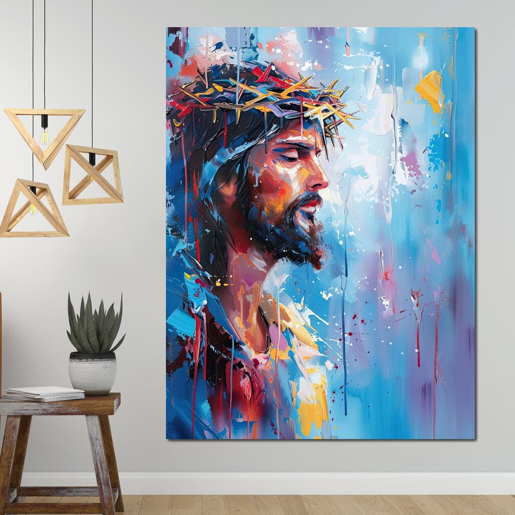 Tablou Canvas Premium LuxCanva® H1044, Reverie Sacra, Iisus, Credinta, Speranta, Mantuire, Har, Emotie, Coroana de Spini, Decor Crestin, Arta Religioasa, Living, Dormitor