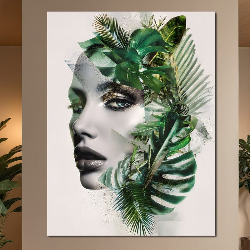 Tablou Canvas Premium, LuxCanva® G1237, Respiratia Padurii, Verde, Interior, Natura, Privire, Tacere, Botanic, Frunze, Muza, Tropice, Eteric, Organic, Luxuriant, Vegetal, Ecologic, Salon, Living, Dormitor