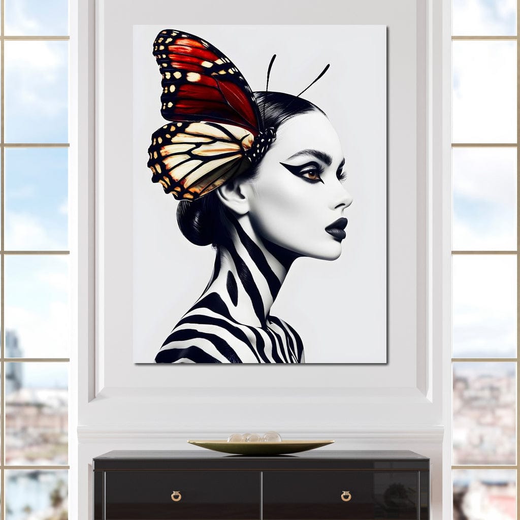 Tablou Canvas Premium LuxCanva® G1057, Fluturele Noptii , Transformare, Fluture, Omida, Simbioza, Metamorfoza, Living, Dormitor, Culori vibrante