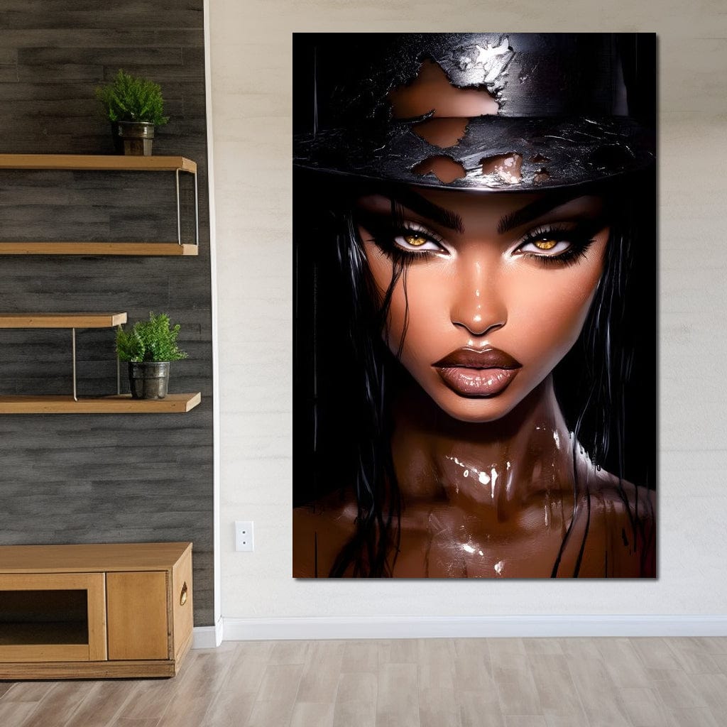 Tablou Canvas Premium, LuxCanva® G1185, Privirea care Topeste, Foc, Privire, Hipnotic, Salbatica, Patrunzatoare, Periculos, Luciu, Dark, Glam, Senzual, Privire, Birou, Living, Dormitor