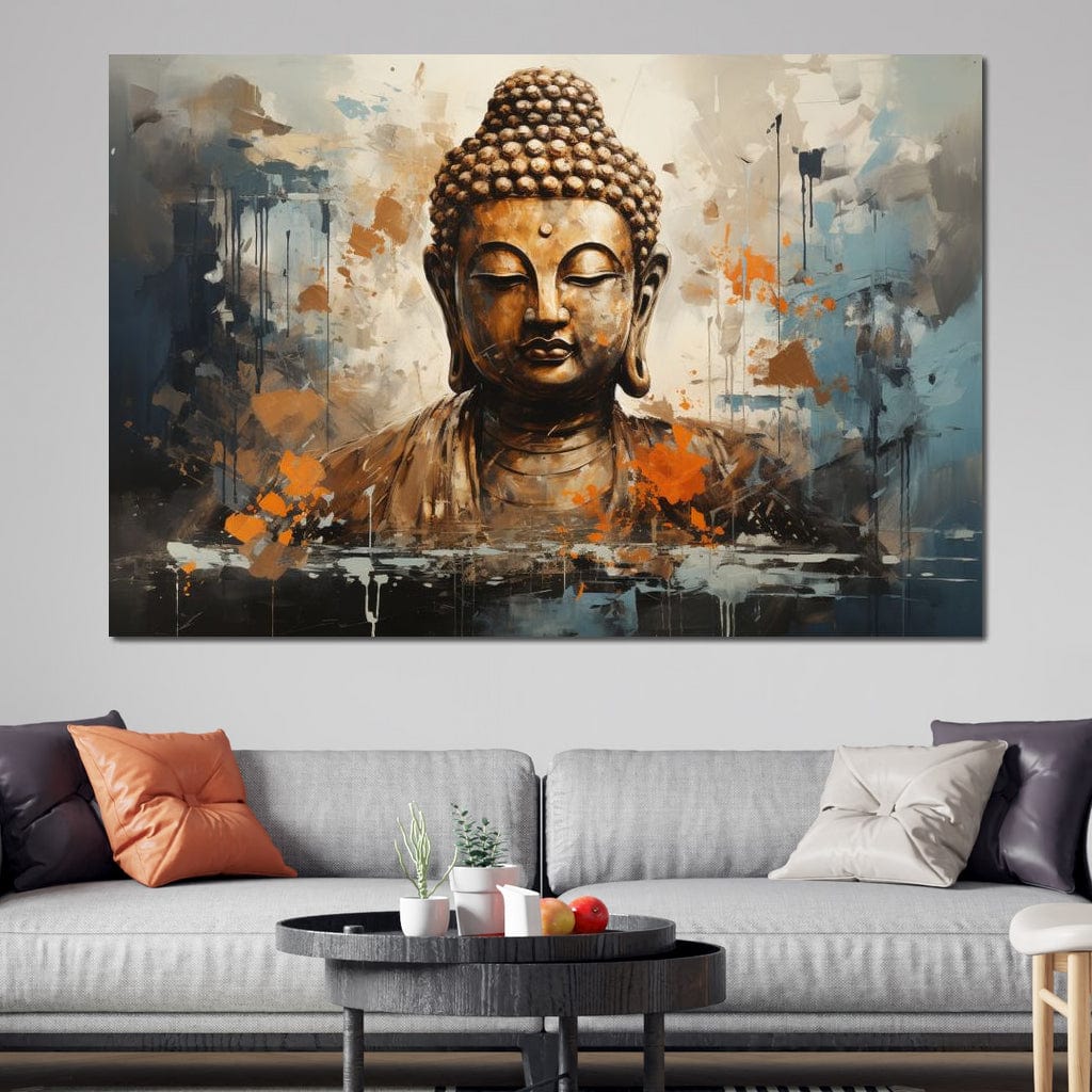 Tablou Canvas Premium LuxCanva® I140, Serenitate Abstracta. Buddha, Zen, Echilibru, Meditatie, Spiritualitate, Contemplare, Armonie, Traditie, Reflexie, Living, Dormitor