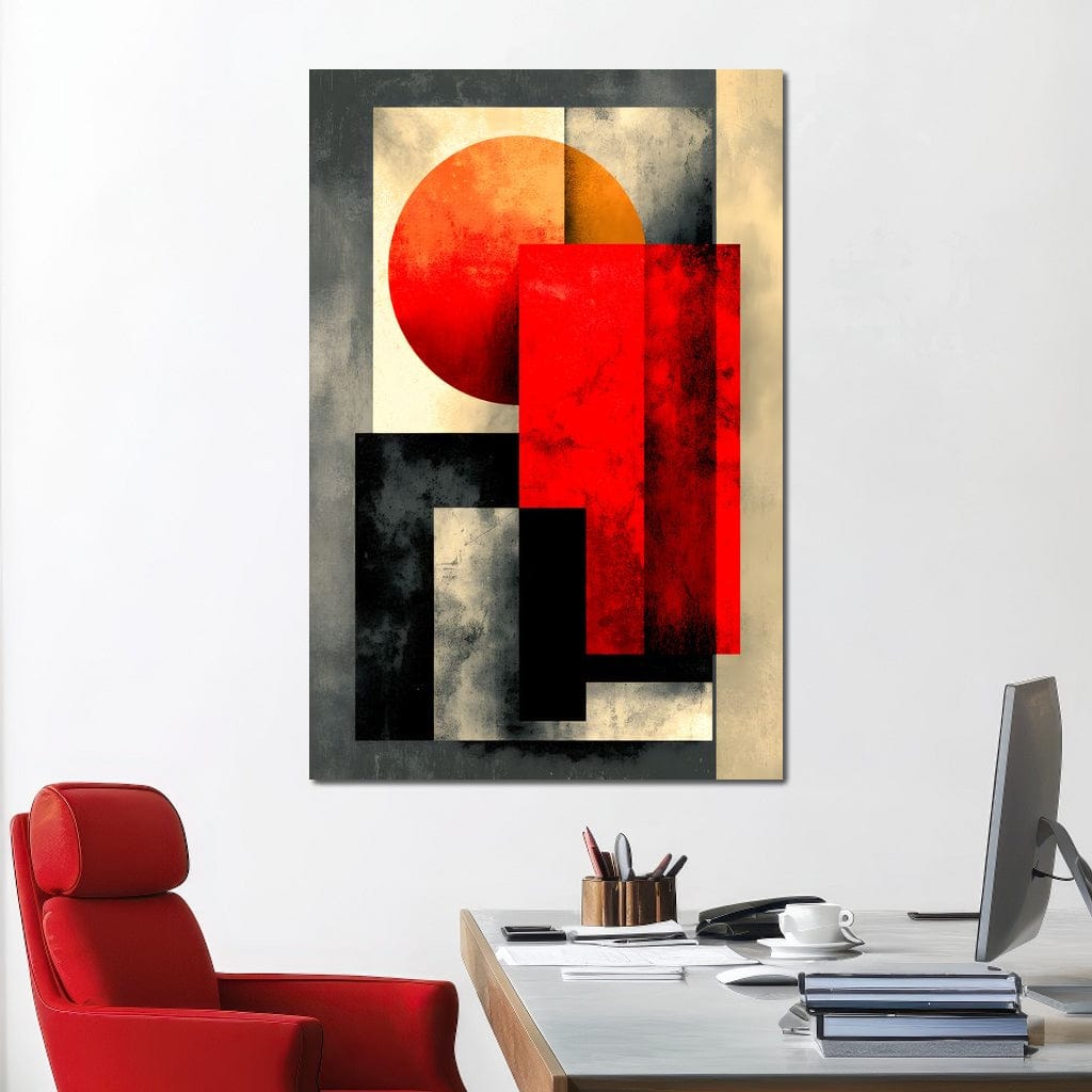 Tablou Canvas Premium, LuxCanva® J1030, Granite Arse, Cladire, Soare, Ziduri, Solar, Constructie, Rosu, Negru, Impact, Abstract, Artist, Arhitectura, Living, Dormitor