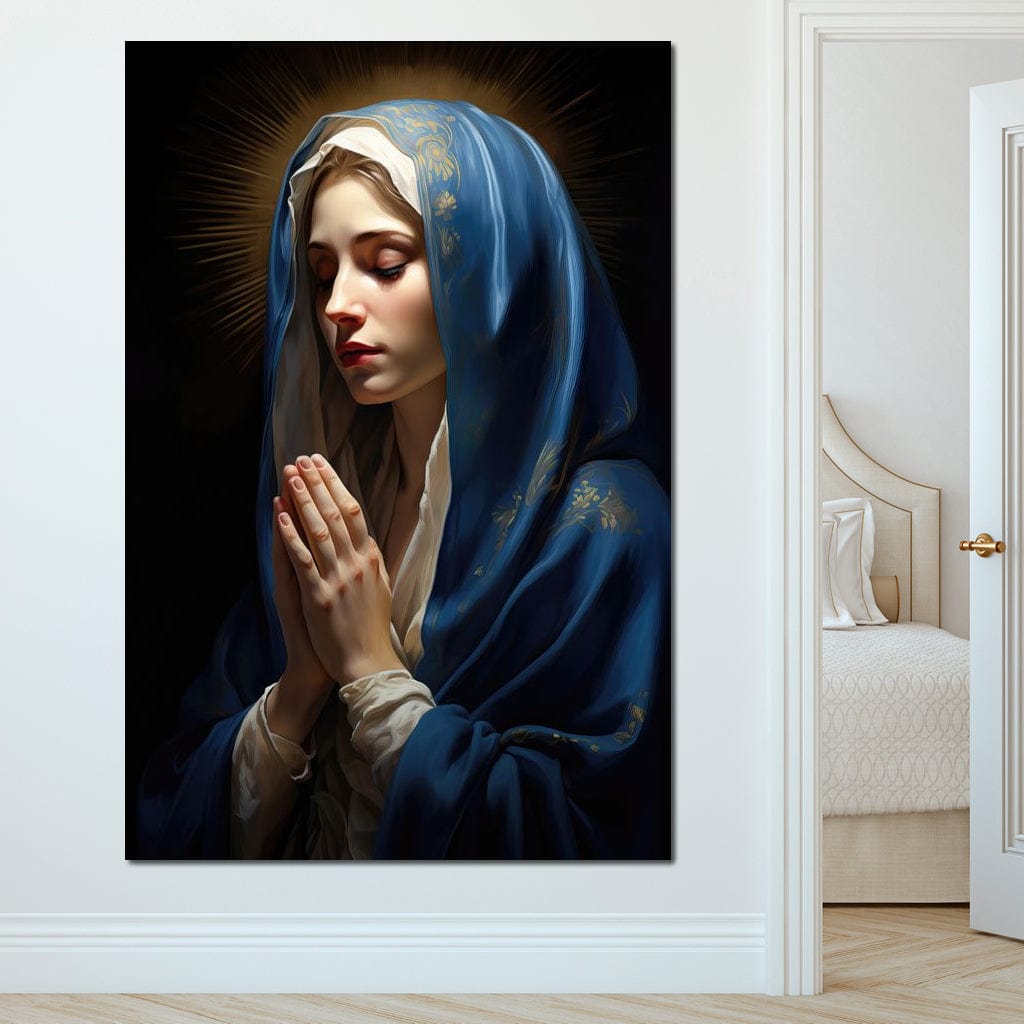 Tablou Canvas Premium LuxCanva® H1035, Rugaciunea Fecioarei, Fecioara Maria, Divinitate, Lumina, Credinta, Har, Rugaciune, Pace, Binecuvantare, Living, Dormitor