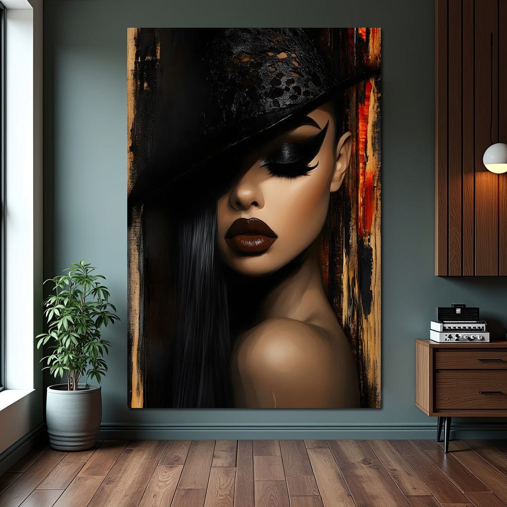 Tablou Canvas Premium, LuxCanva® G1197, Femeia Fatala, Glamour, Intunecat, Mister, Vizual, Seductie, Feminitate, Umbre, Teatral, Forta, Rafinament, Film, Aura, Birou, Living, Dormitor