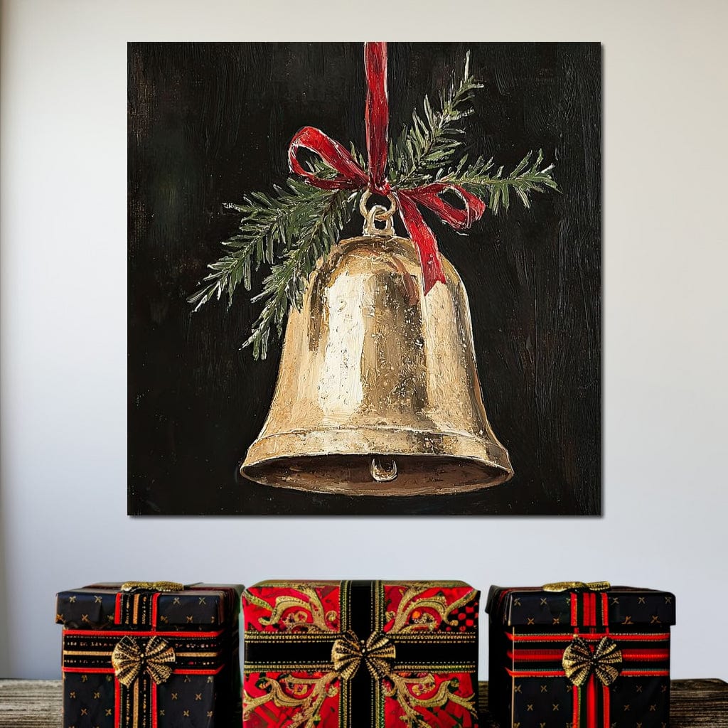 Tablou Canvas Premium LuxCanva® D1009, Clopotelul Auriu , Decoratiune, Glob, Auriu, Clopotel, Living Room, Culori vibrante